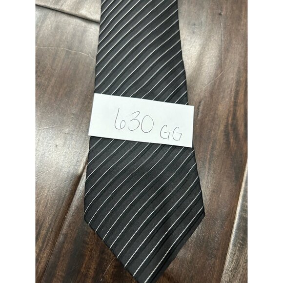 Zara Man Striped Necktie Black White One Size Adjustable Fit Career Office Wear - Picture 6 of 7